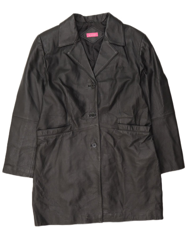 Vintage kvinders læderfrakke UK 16 Large Black