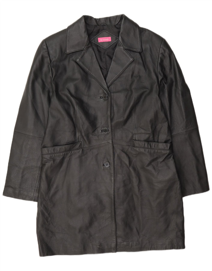 Vintage kvinders læderfrakke UK 16 Large Black