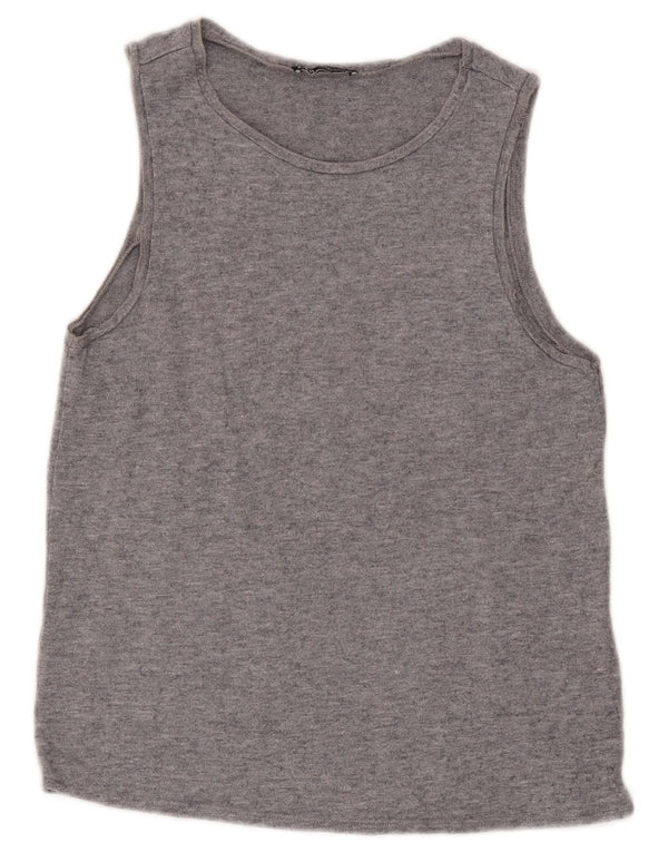 Zara Damevest Top UK 10 Small Grey Flecked Viscose
