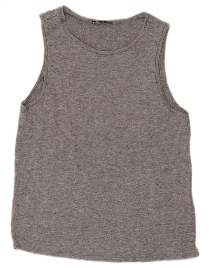 Zara Damevest Top UK 10 Small Grey Flecked Viscose