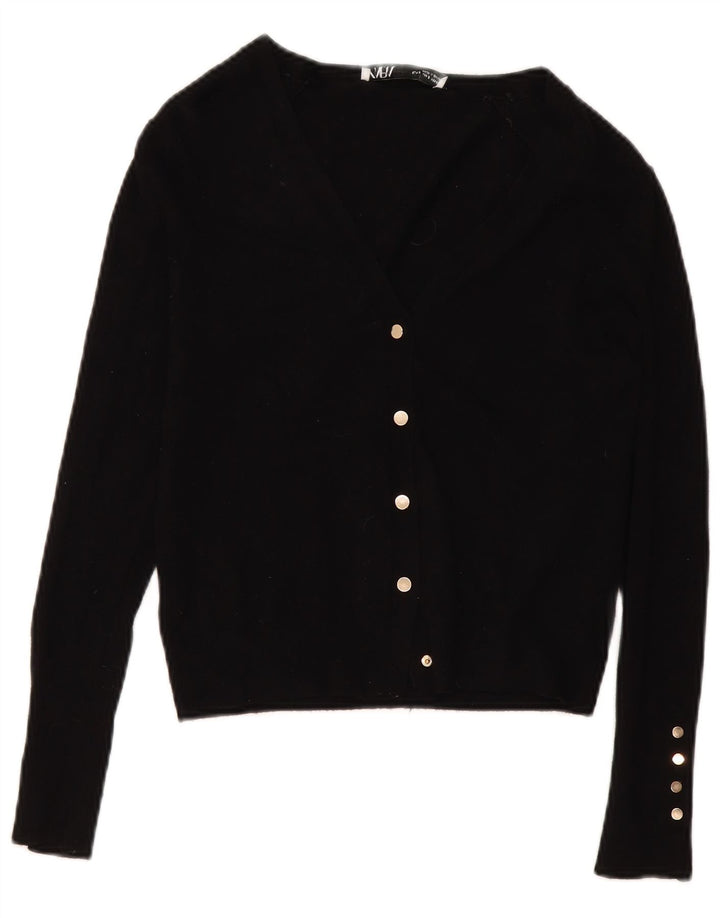 Zara Dame Cardigan Sweater UK 10 Small Black Viscose