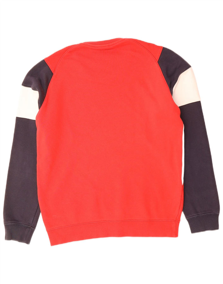 Champion Herre Grafisk Sweatshirt Jumper Lille Rød Colourblock Bomuld