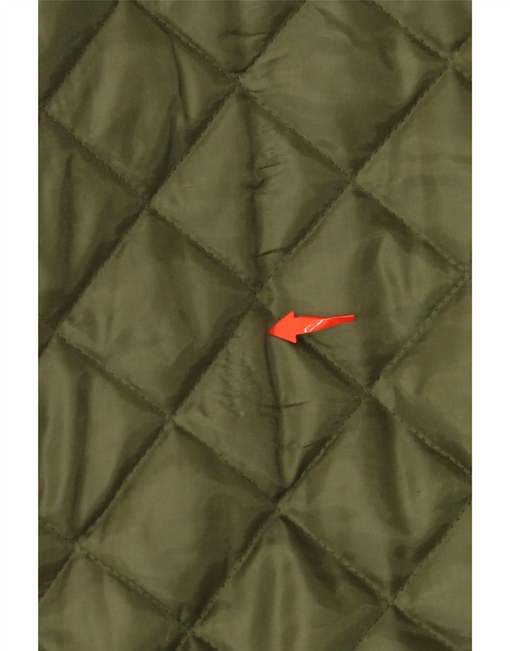 VINTAGE Herre quiltet jakke UK 42 XL Khaki Polyester
