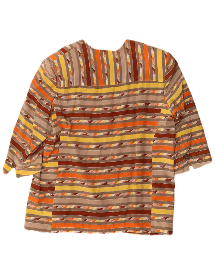 Vintage dame 4-knaps blazerjakke IT 48 XL flerfarvet stribet