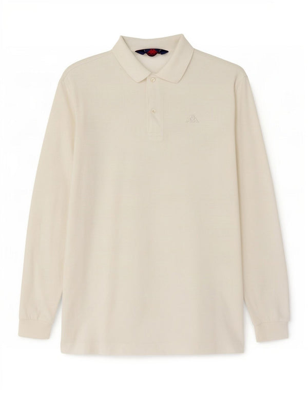 Kappa Langærmet Polo Shirt til mænd Lille hvid bomuld