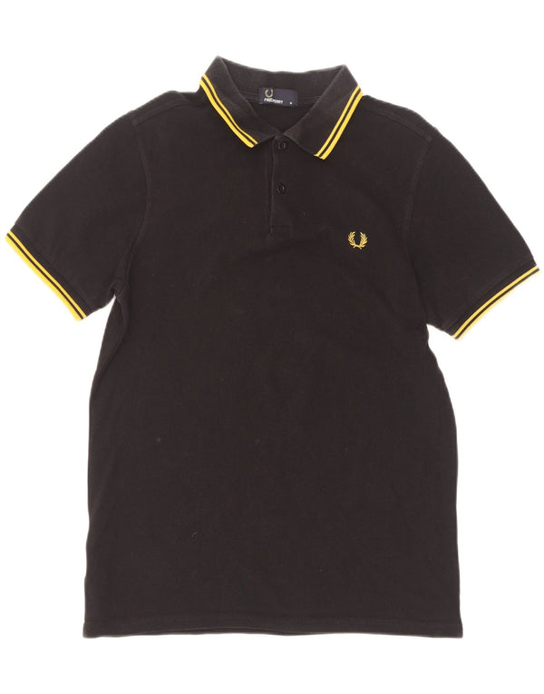Fred Perry Herre poloshirt Medium sort stribet bomuld