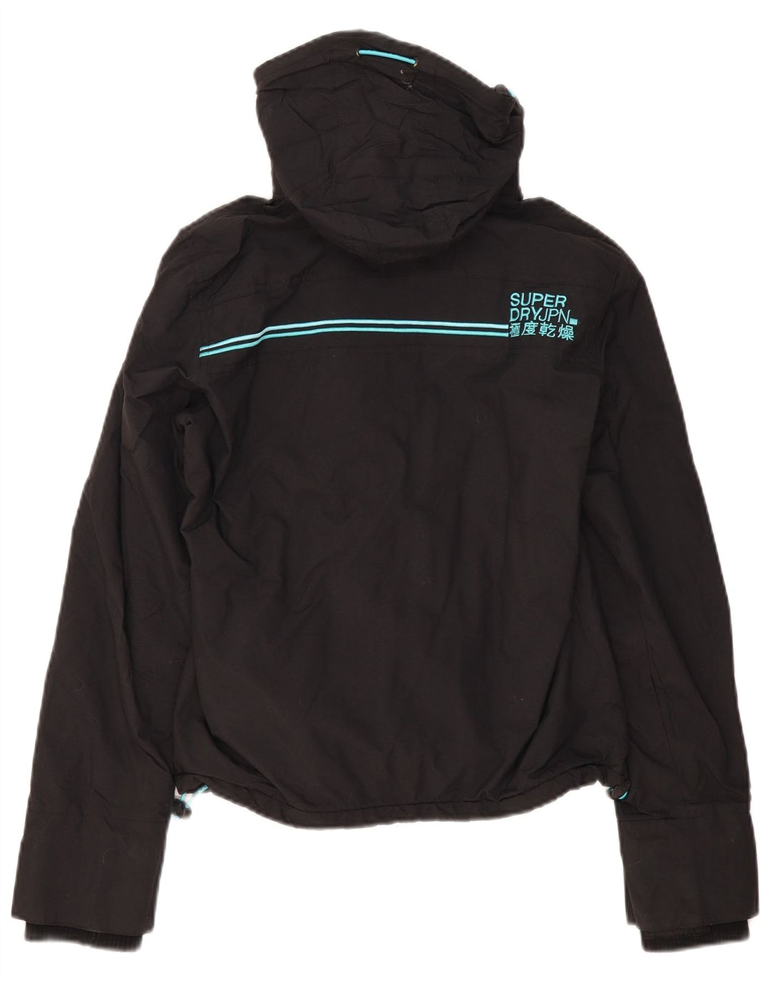 SUPERDRY Vindjakke til kvinder Oversized Windbreaker Jacket UK 10 Small Black