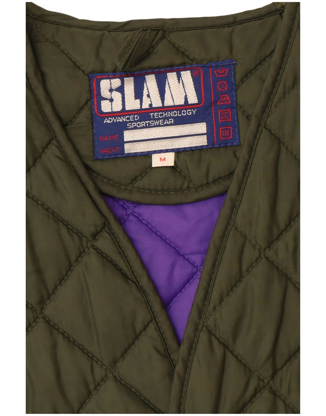 SLAM Herre Quiltet Gilet UK 38 Medium Khaki Nylon