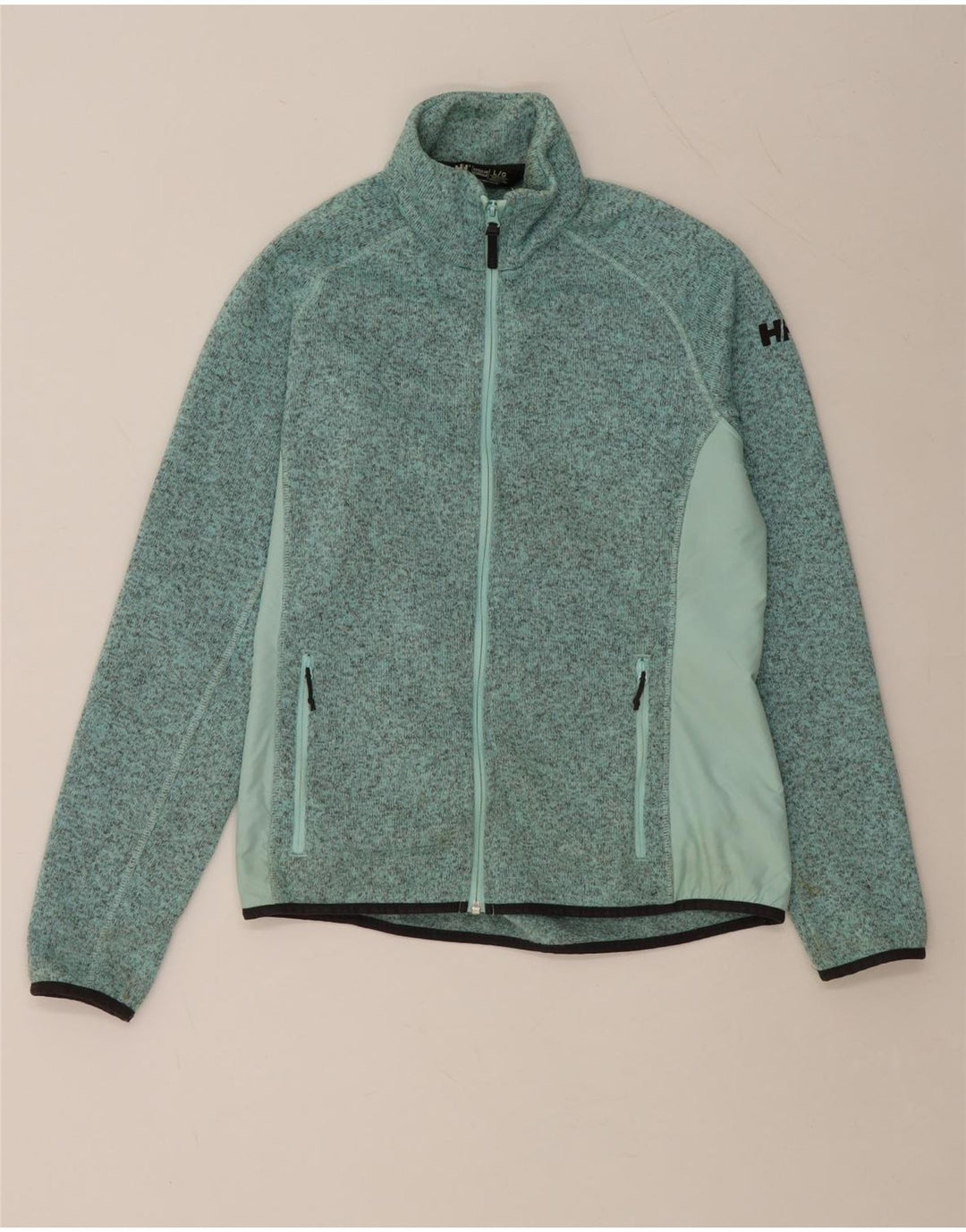 HELLY HANSEN Dame træningsdragt topjakke UK 14 Stor grøn farveblok