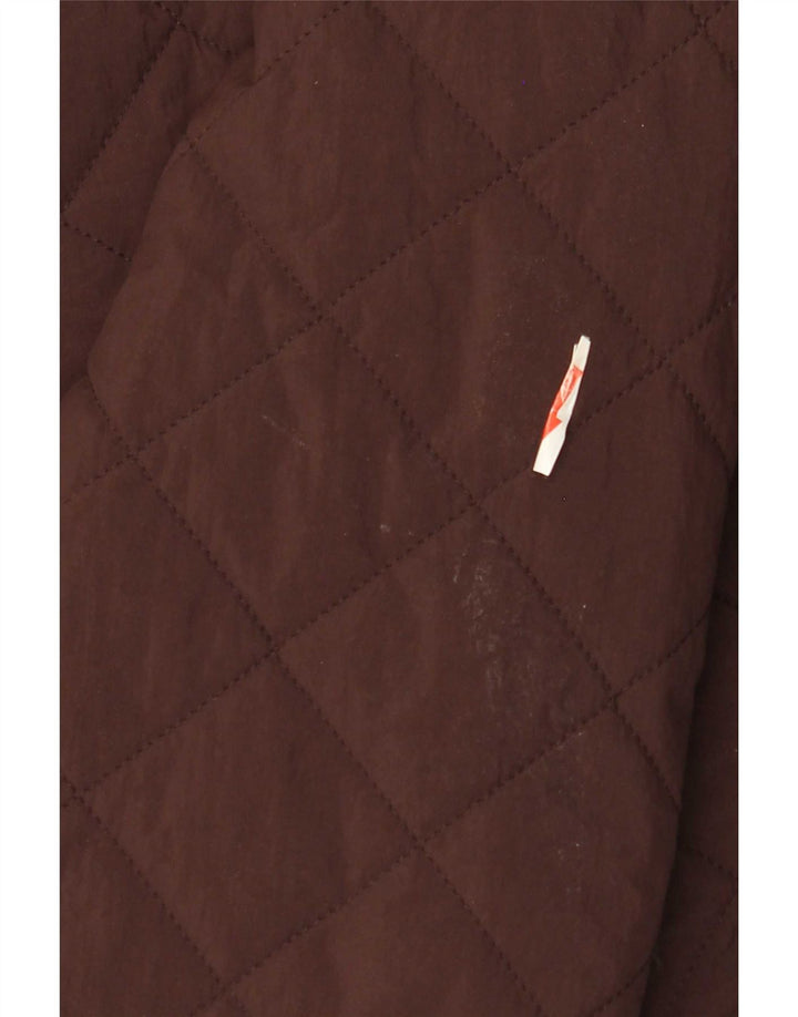 Massimo Dutti Dame Oversized Quiltet Jakke UK 10 Lille Brun Polyester