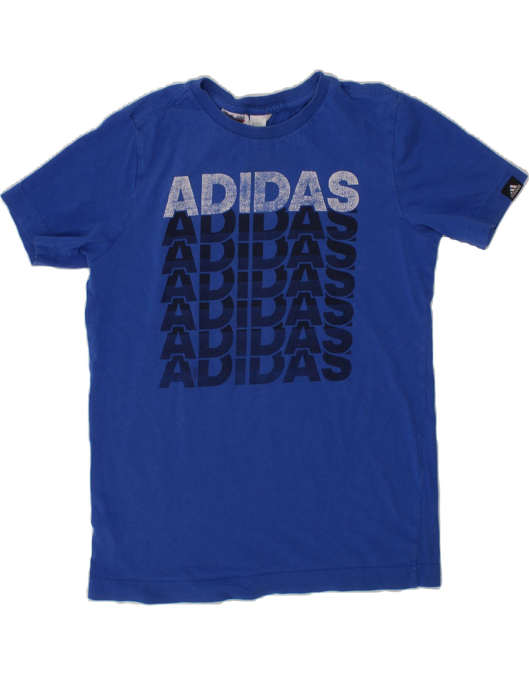 ADIDAS Boys Graphic T-Shirt Top 9-10 Years Blue Vintage Adidas and Second-Hand Adidas from Messina Hembry 