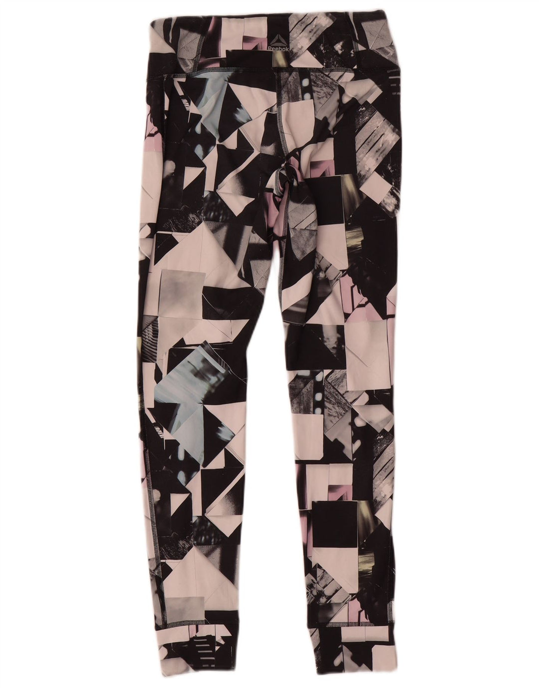 Reebok Womens Leggings UK 8/10 Lille flerfarvet geometrisk polyester