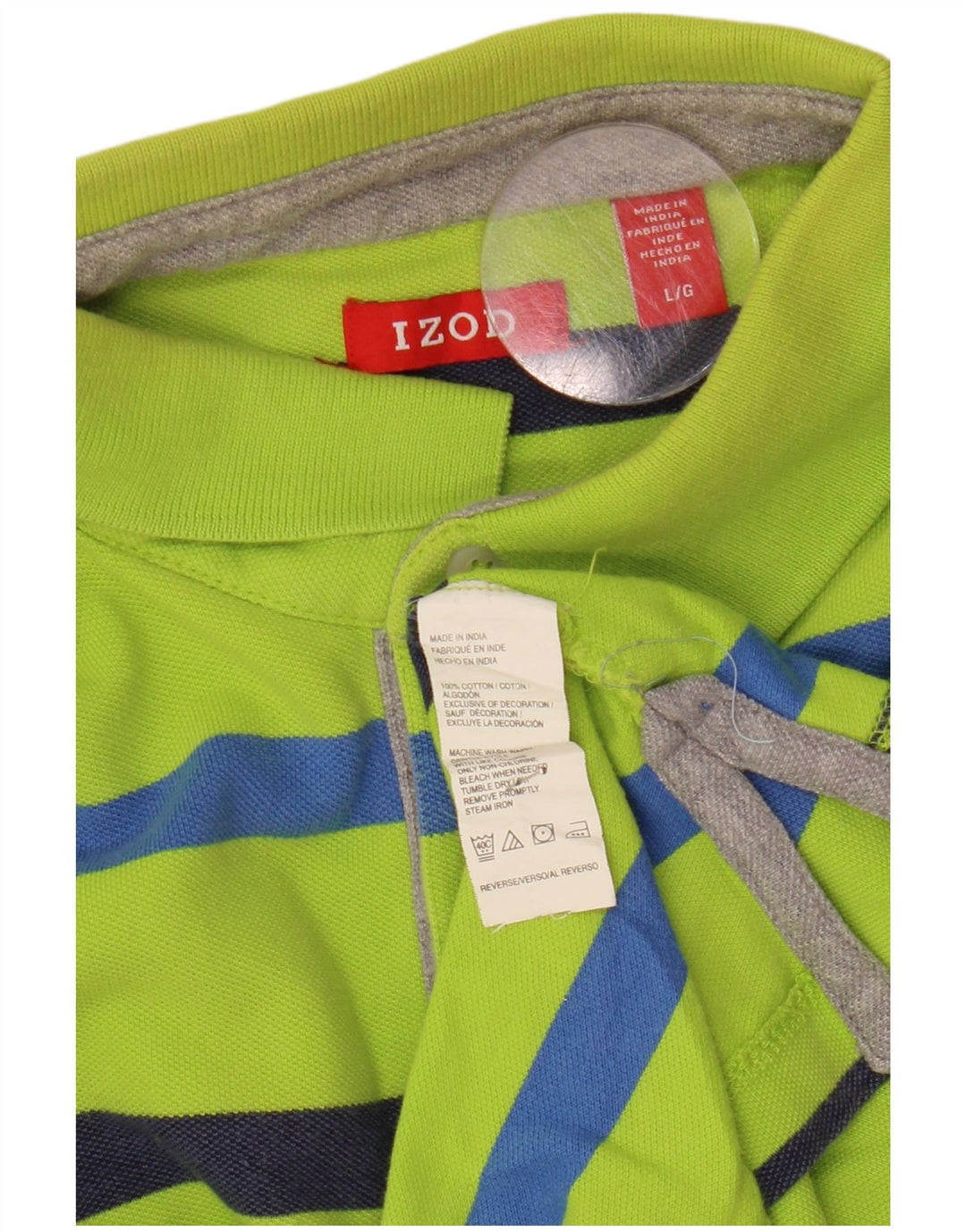 Izod herre poloshirt stor grøn stribet bomuld