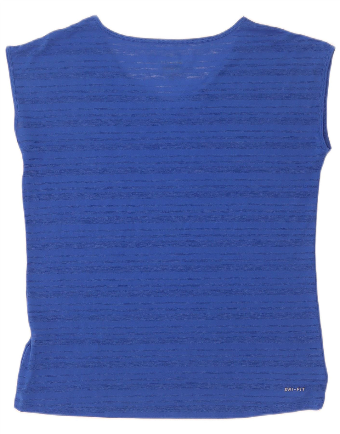 Nike Dame Dri Fit T-Shirt Top UK 14 Mellem blå stribet