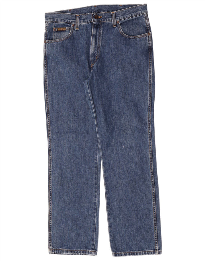 Wrangler Herre Texas Straight Jeans W34 L30 Blå Bomuld
