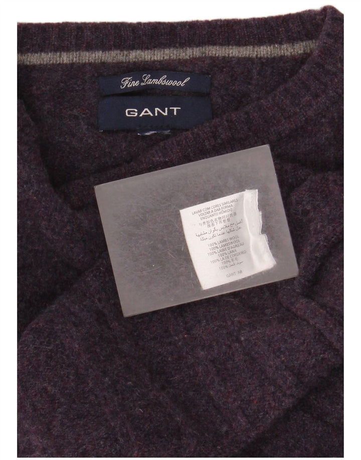 Gant Herre Crew Neck sweater Medium Lilla Lammeuld