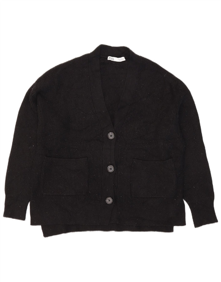 Zara Kvinders Oversized Cardigan Sweater UK 14 Medium Sort