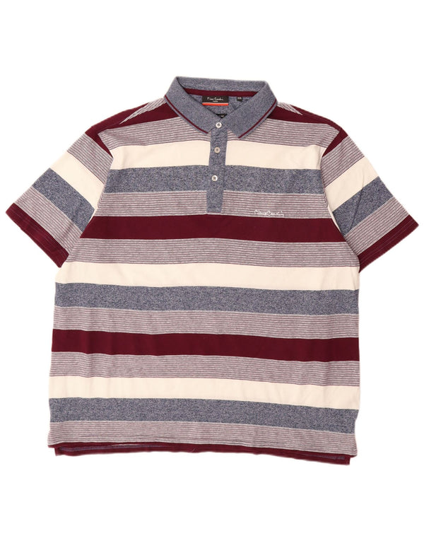 Pierre Cardin Herre Regular Fit Polo Shirt 2XL Flerfarvet stribet bomuld