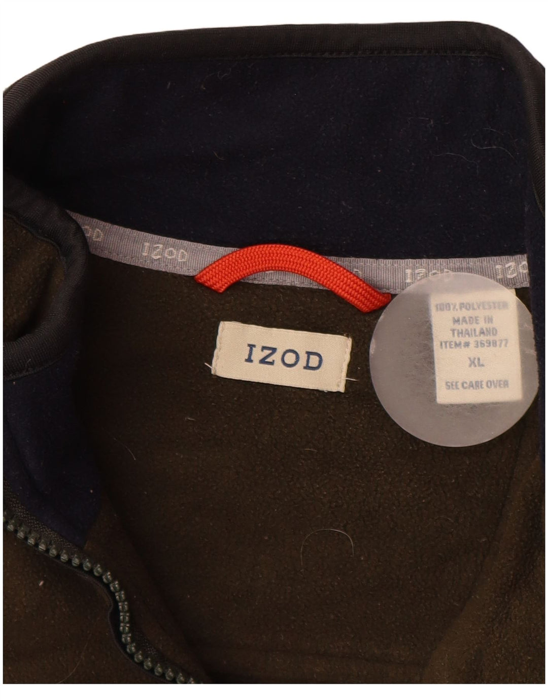 IZOD Fleece Jumper med lynlås til mænd XL Khaki Polyester