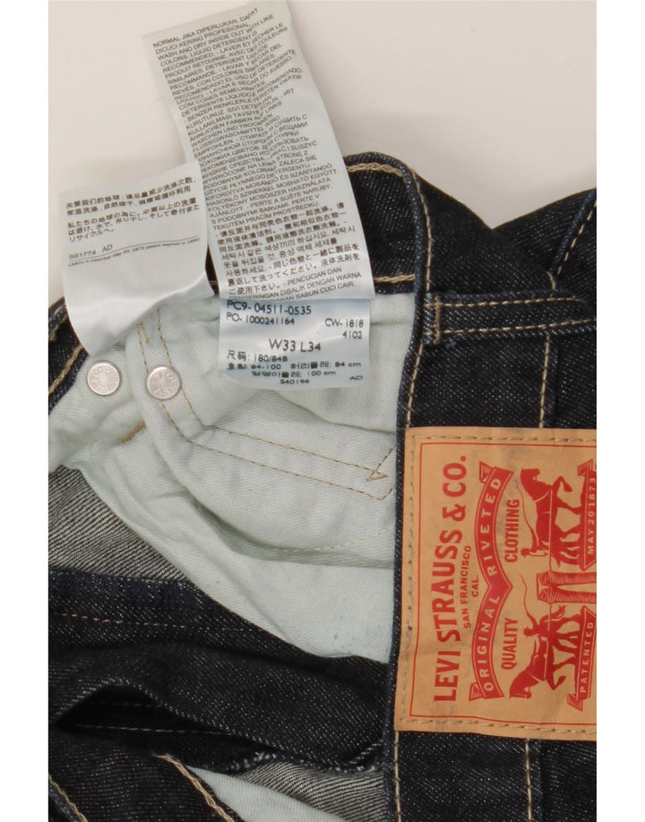Levi's Herre 511 Slim Jeans W33 L34 Marineblå Bomuld