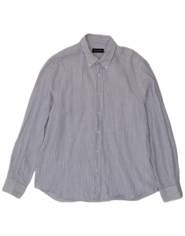 Massimo Dutti Herreskjorte XL Blå nålestribet