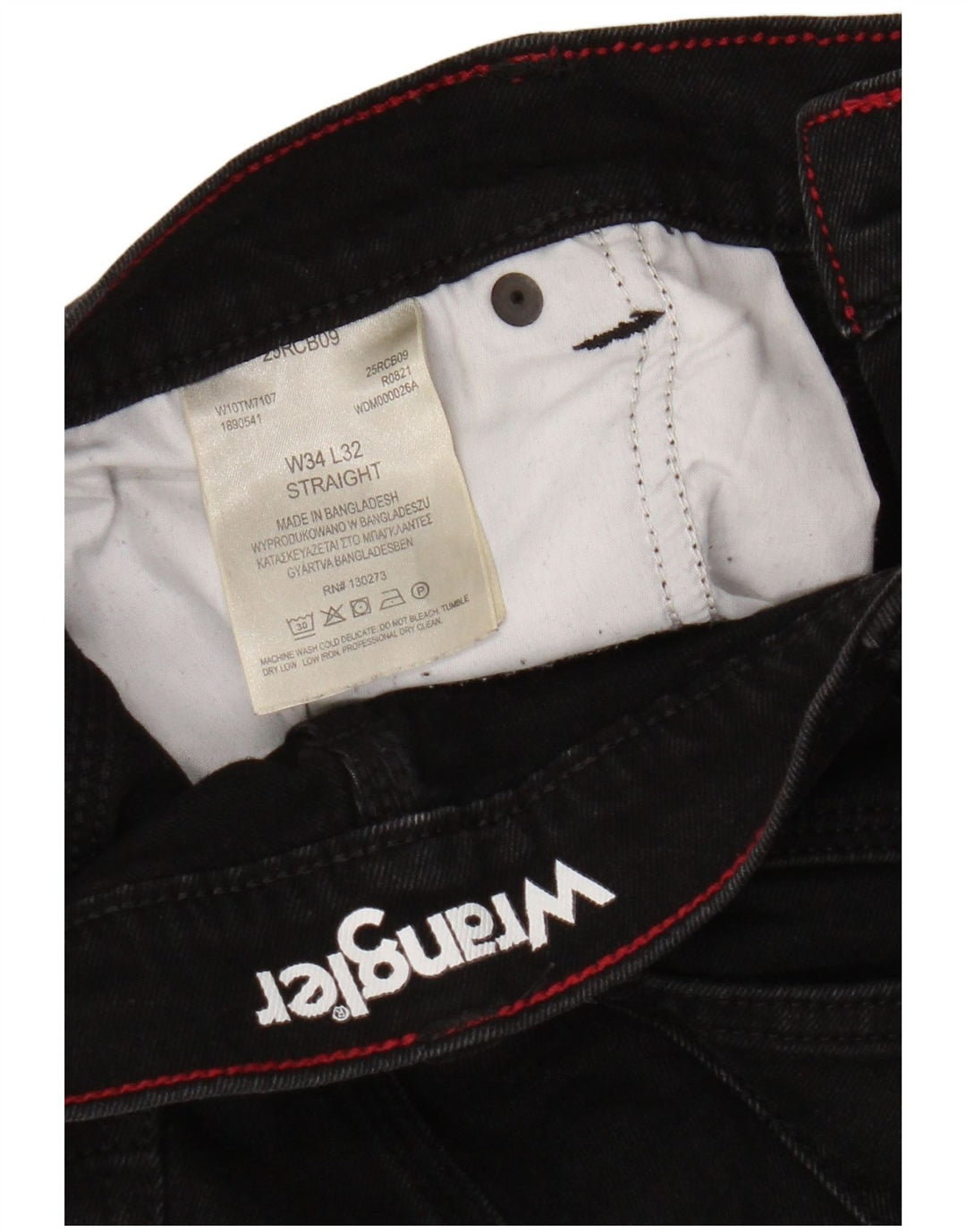 Wrangler Straight Jeans til mænd W34 L29 sort bomuld