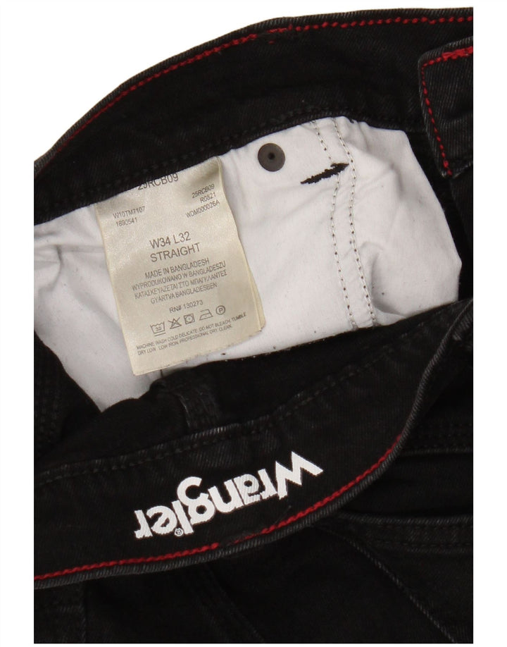 Wrangler Straight Jeans til mænd W34 L29 sort bomuld