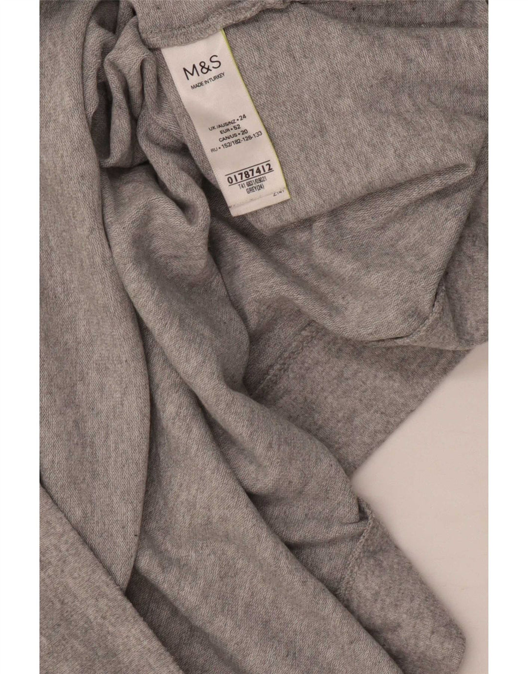 Marks & Spencer Dame Turtle Neck Jumper Sweater UK 24 4XL Grå Polyester