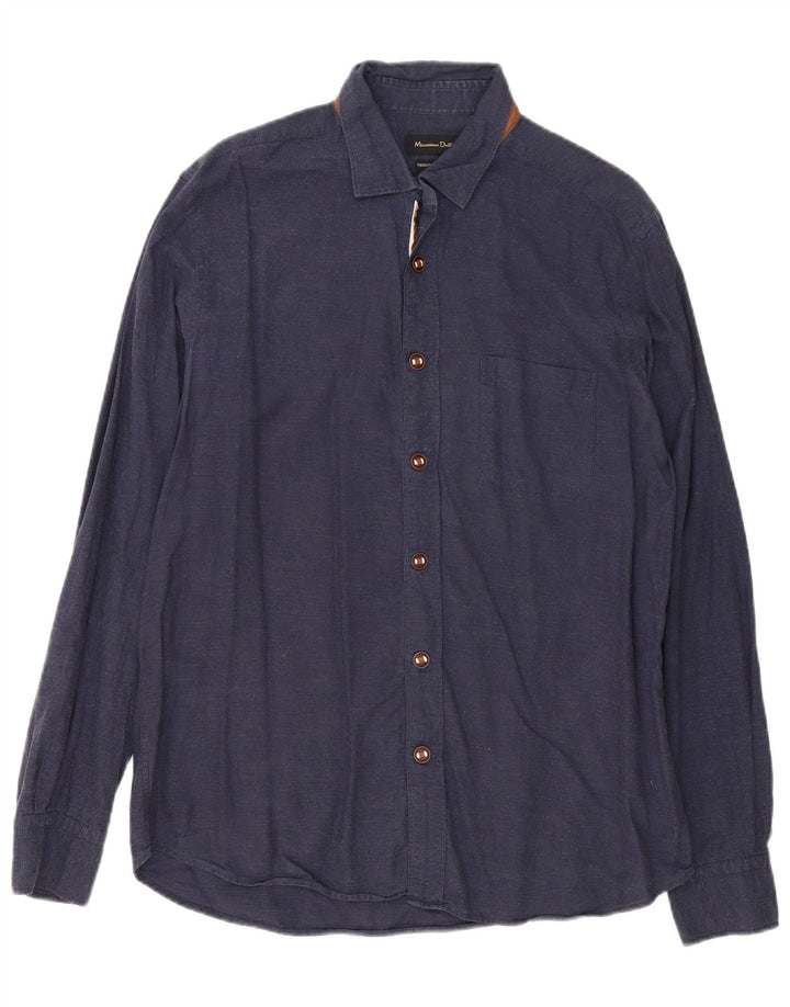 Massimo Dutti herreskjorte stor marineblå