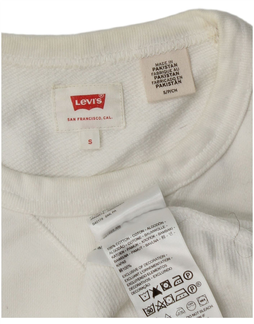 Levi's Sweatshirt til mænd, lille hvid bomuld