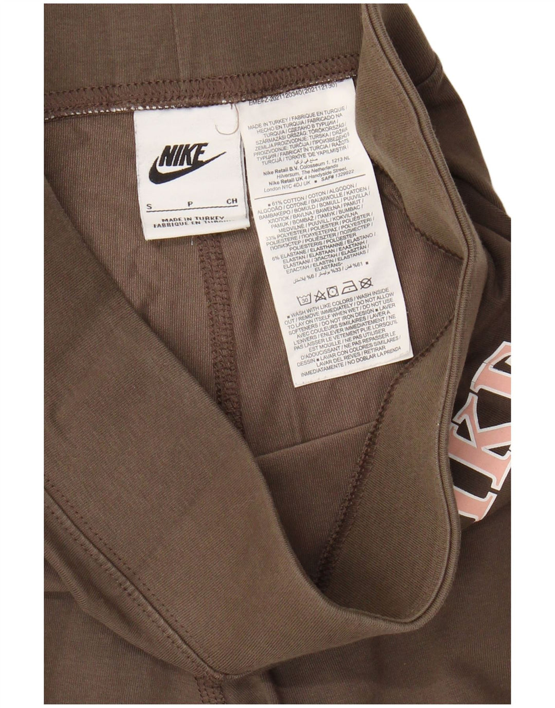 NIKE Grafiske Leggings til kvinder UK 10 Små grå bomuld