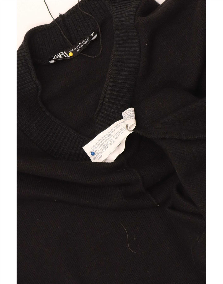 Zara Womens Shift Dress UK 12 Medium Black Bomuld