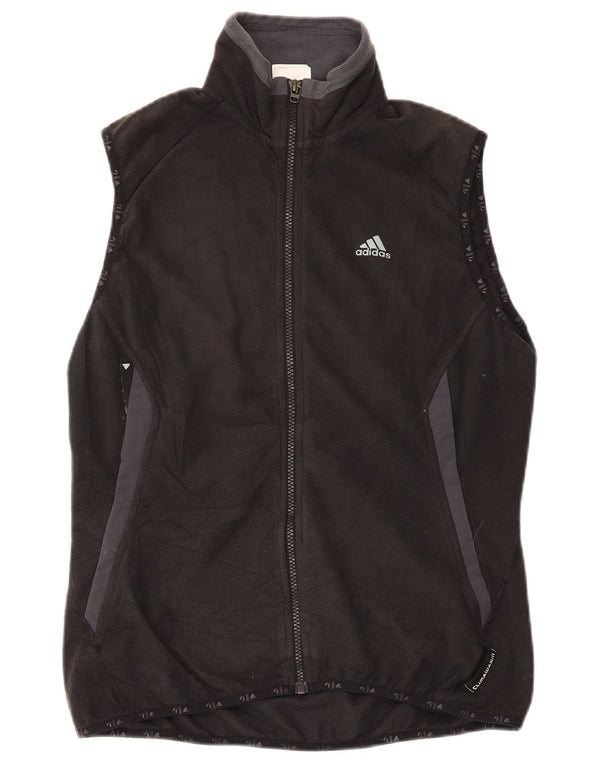 Adidas Womens Climawarm Fleece Gilet UK 14 Medium Black Colourblock