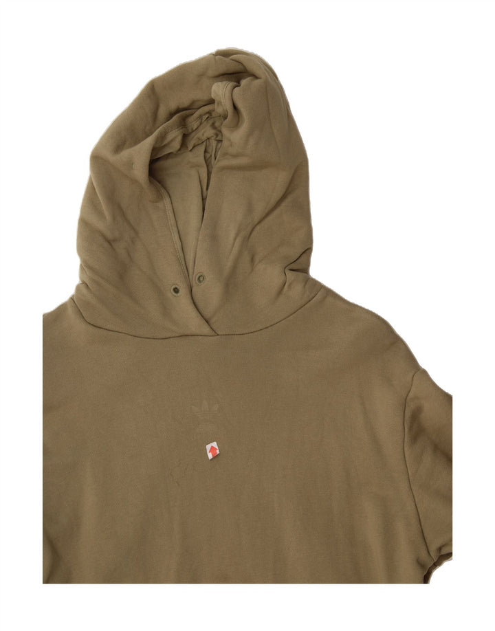 ADIDAS Womens Hoodie Jumper UK 10 Small Beige Vintage Adidas and Second-Hand Adidas from Messina Hembry 