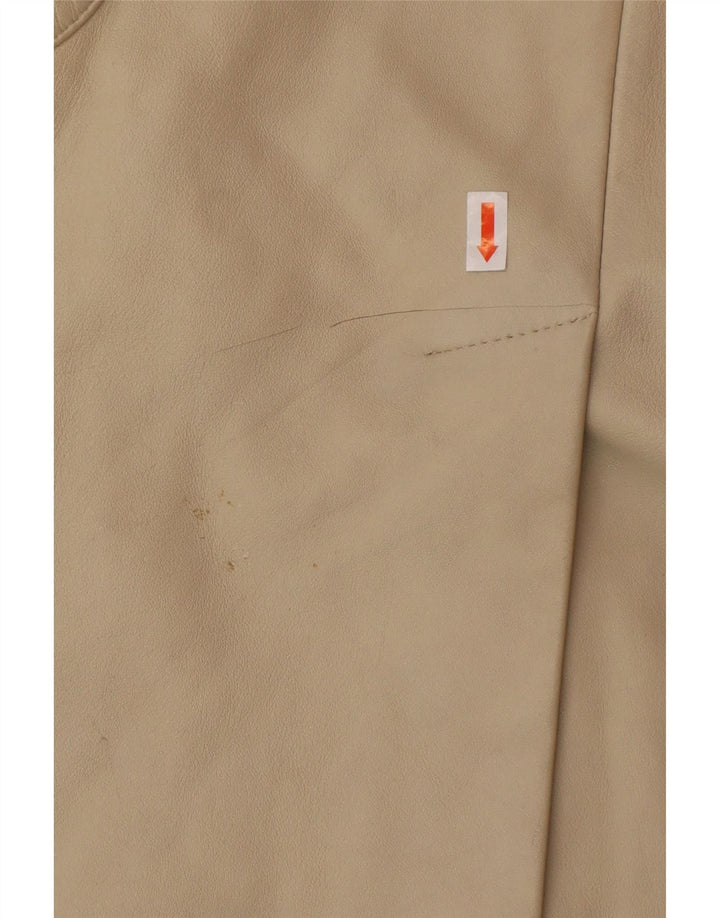 OLLY & CO Læderfrakke til kvinder UK 10 Small Beige Læder