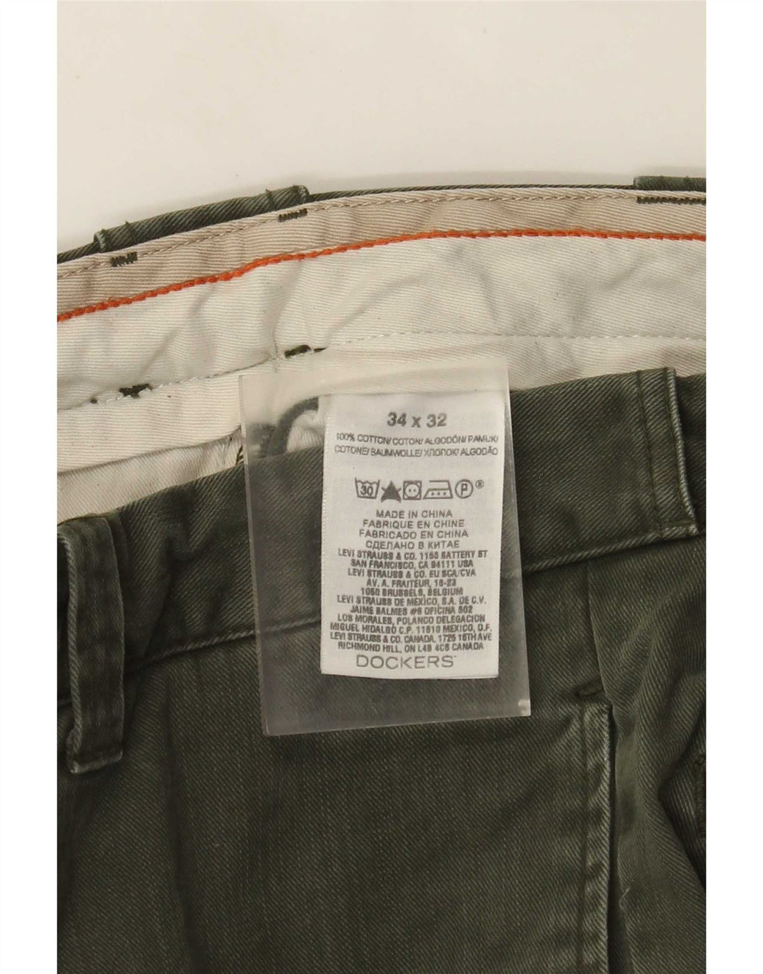 Dockers Straight Jeans til mænd W34 L32 Khaki Bomuld