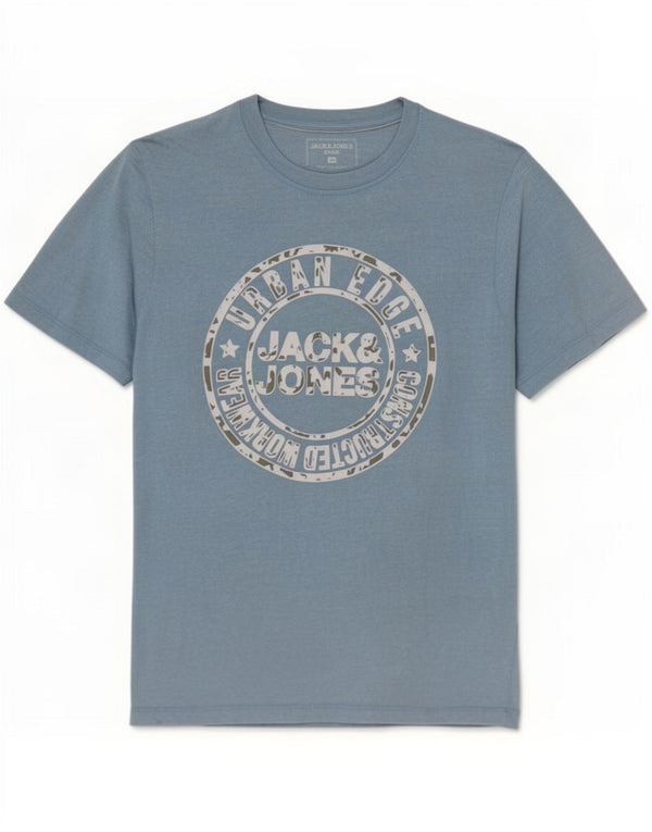 Jack & Jones Herre grafisk T-shirt Top Medium Blue Bomuld