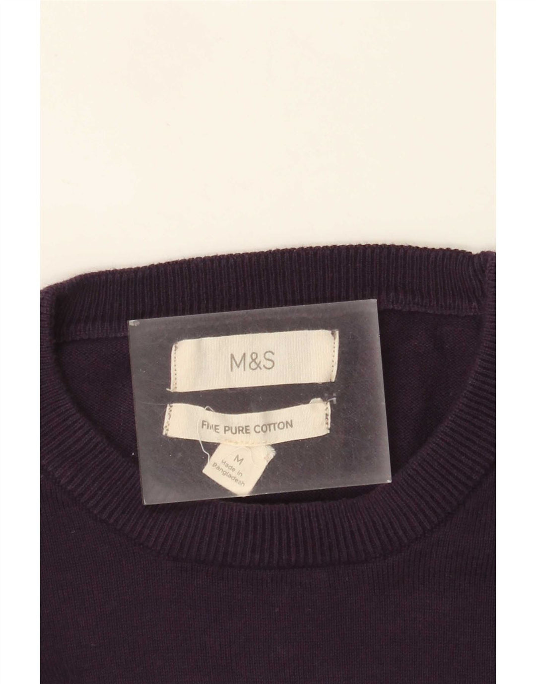 Marks & Spencer Dame sweater med rund hals DK 14 Medium Lilla Bomuld