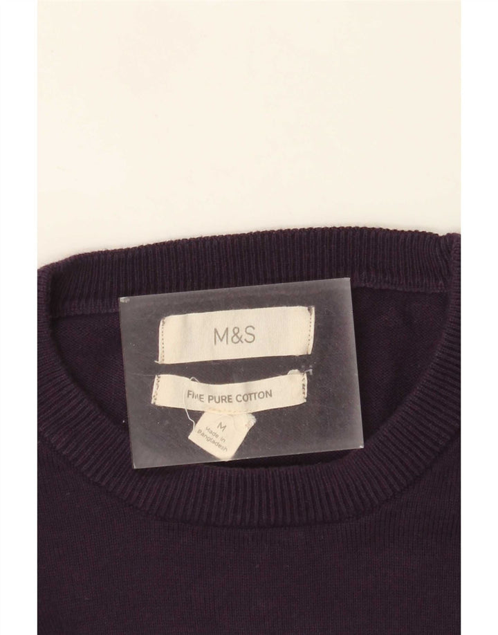 Marks & Spencer Dame sweater med rund hals DK 14 Medium Lilla Bomuld
