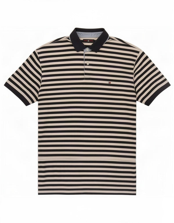 Tommy Hilfiger Herre poloshirt Stor marineblå stribet bomuld