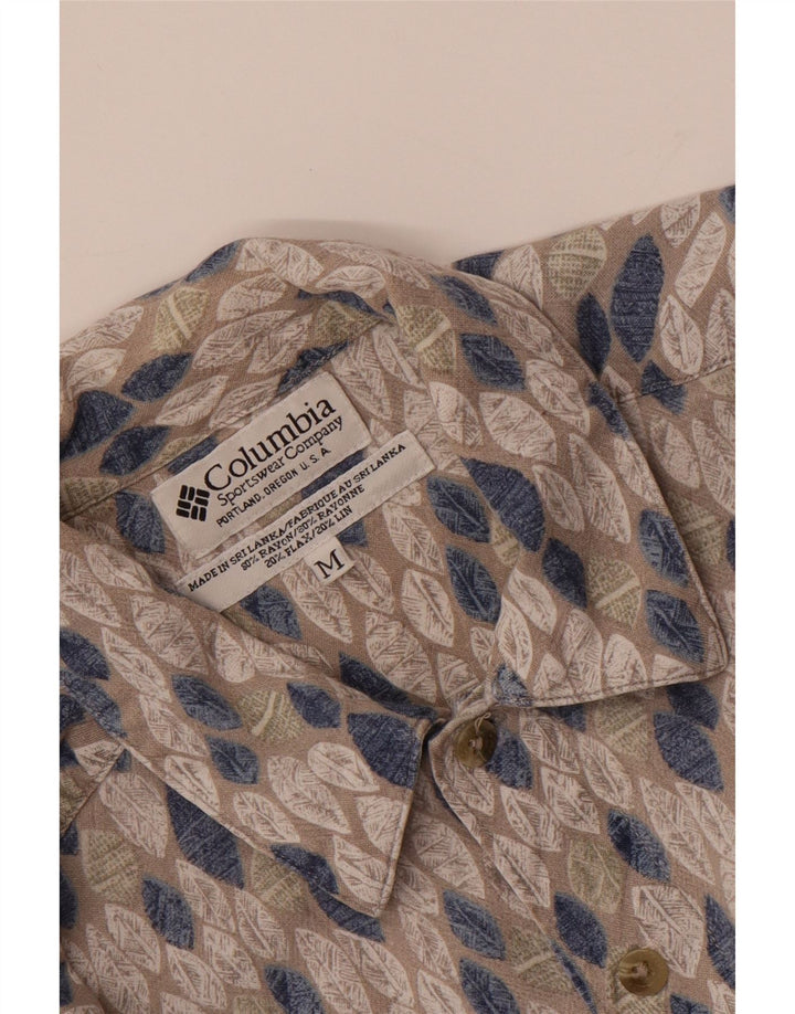 COLUMBIA Herre kortærmet skjorte mellemgrå geometrisk rayon