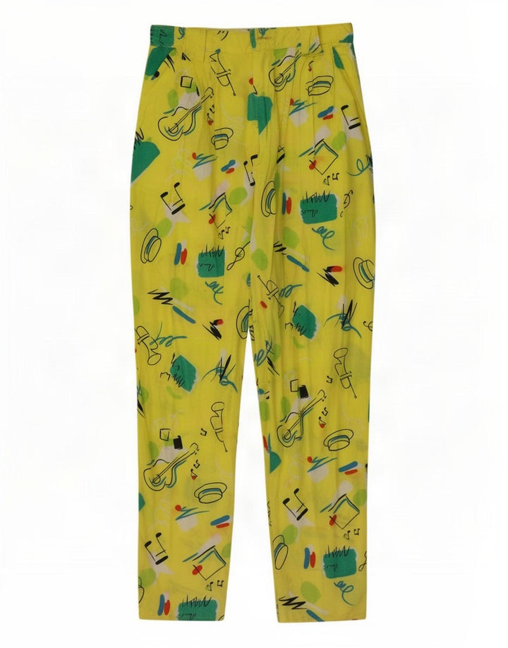 Iber Dame abstrakt mønster Casual Bukser IT 46 Large W28 L28 Gul