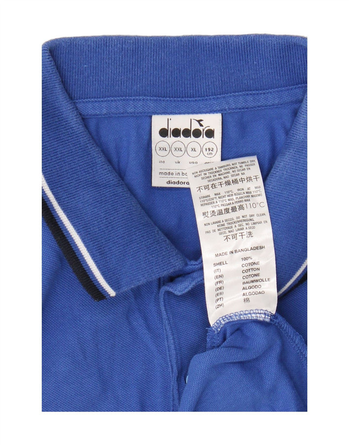 DIADORA Mens Polo Shirt 2XL Blue Cotton Vintage Diadora and Second-Hand Diadora from Messina Hembry 