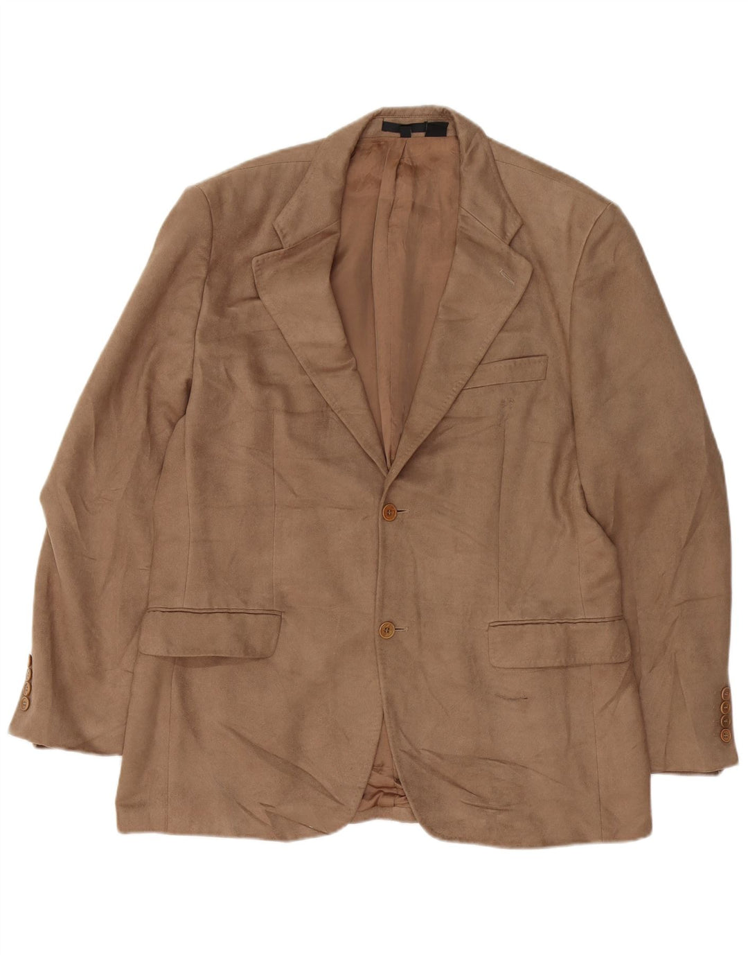 Zara Herre 2-knaps blazerjakke EU 54 XL Beige Polyester