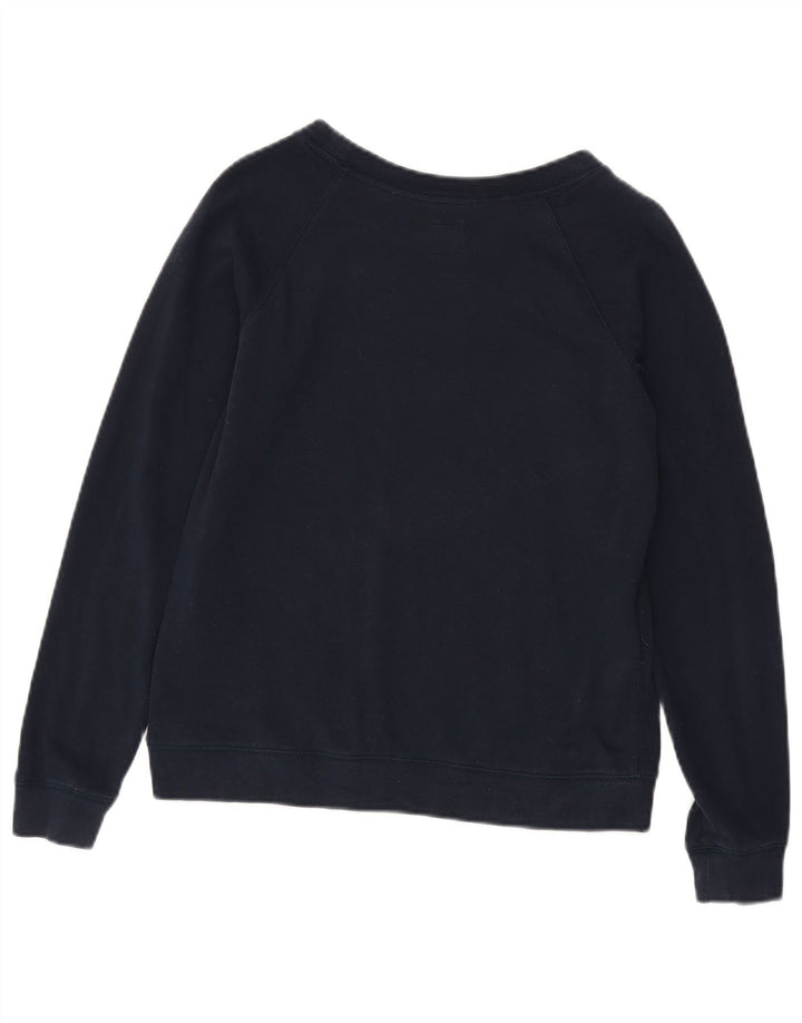 Jack Wills Dame Sweatshirt Jumper UK 10 Small Navy Blue Bomuld