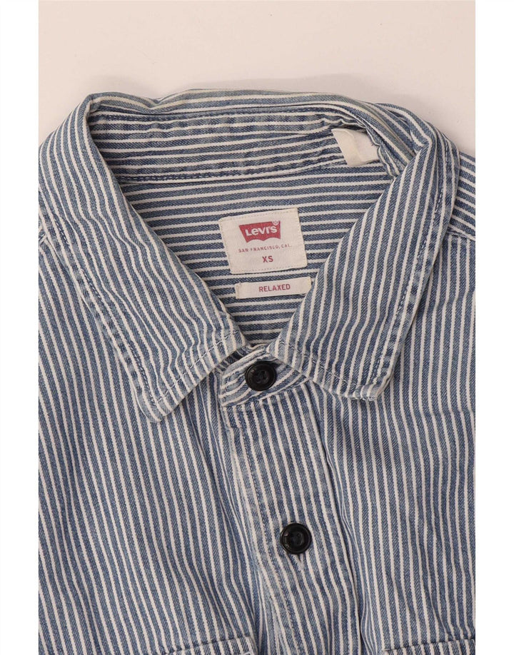 Levi's Relaxed Fit skjorte til mænd XS Blue Pinstripe