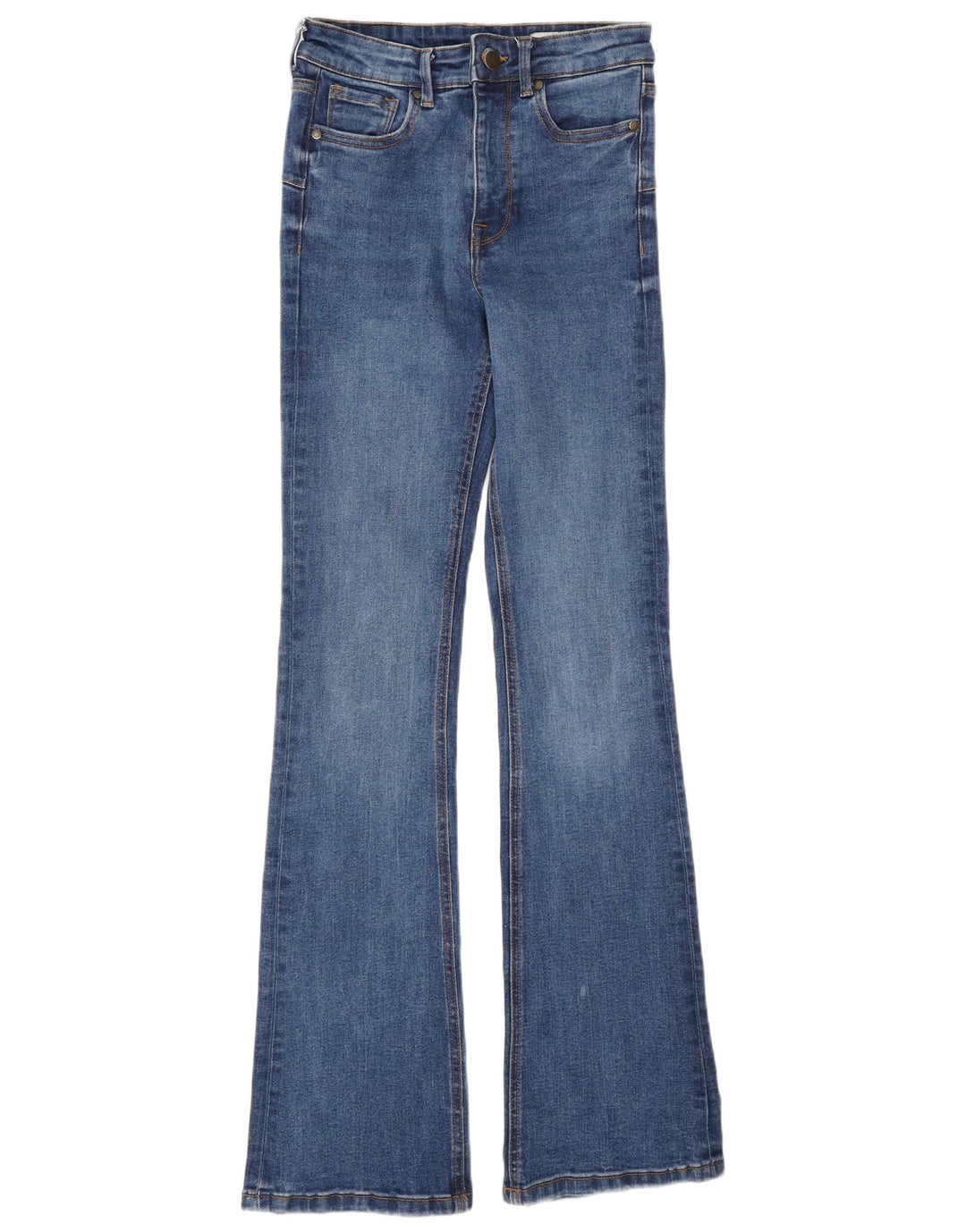 Zara Dame Flared Jeans EU 34 2XS W24 L32 Blå Bomuld