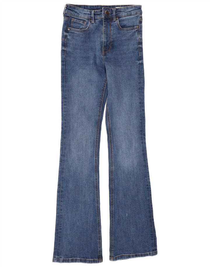 Zara Dame Flared Jeans EU 34 2XS W24 L32 Blå Bomuld