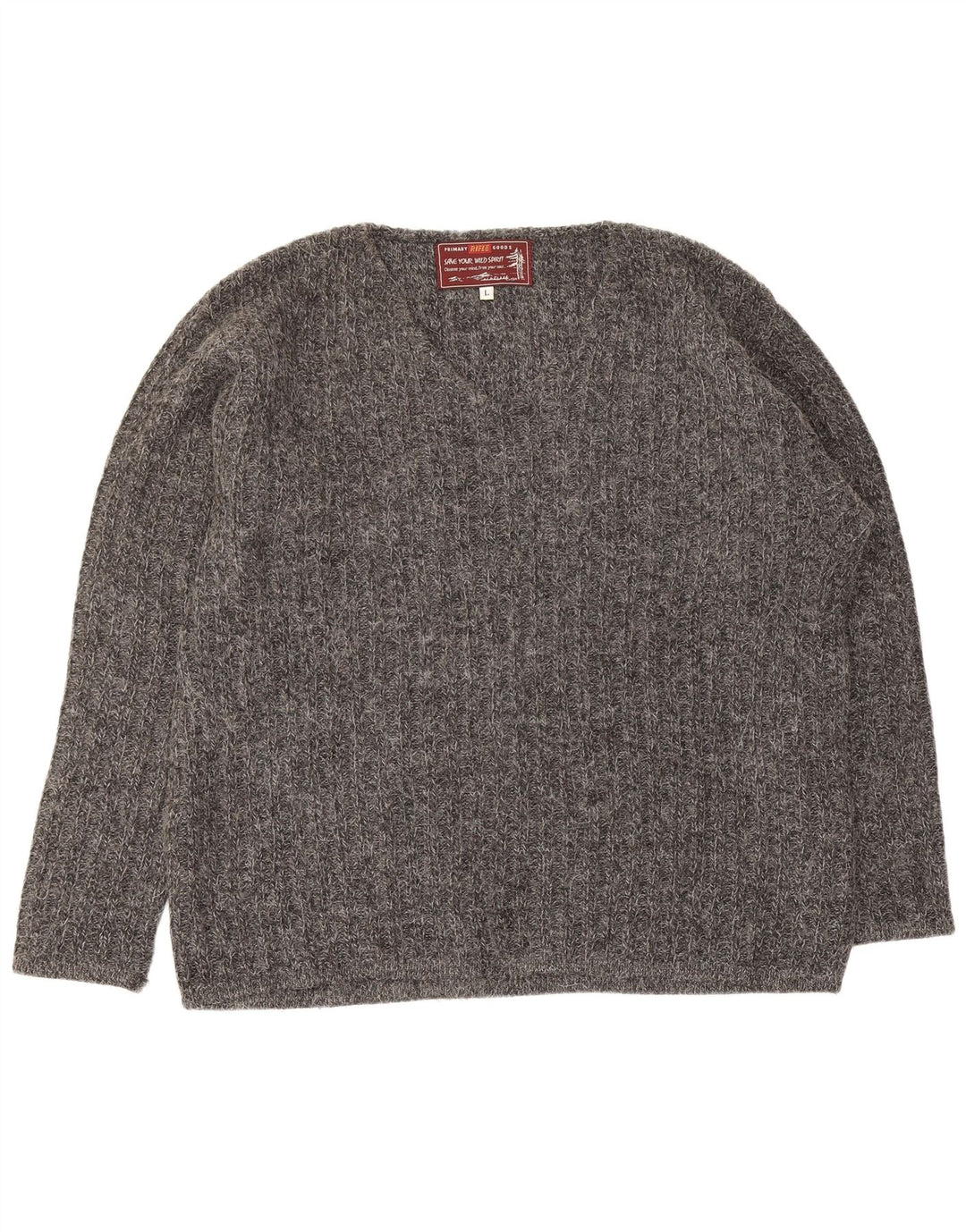 Rifle Herre V-hals Jumper Sweater Stor Grå Akryl