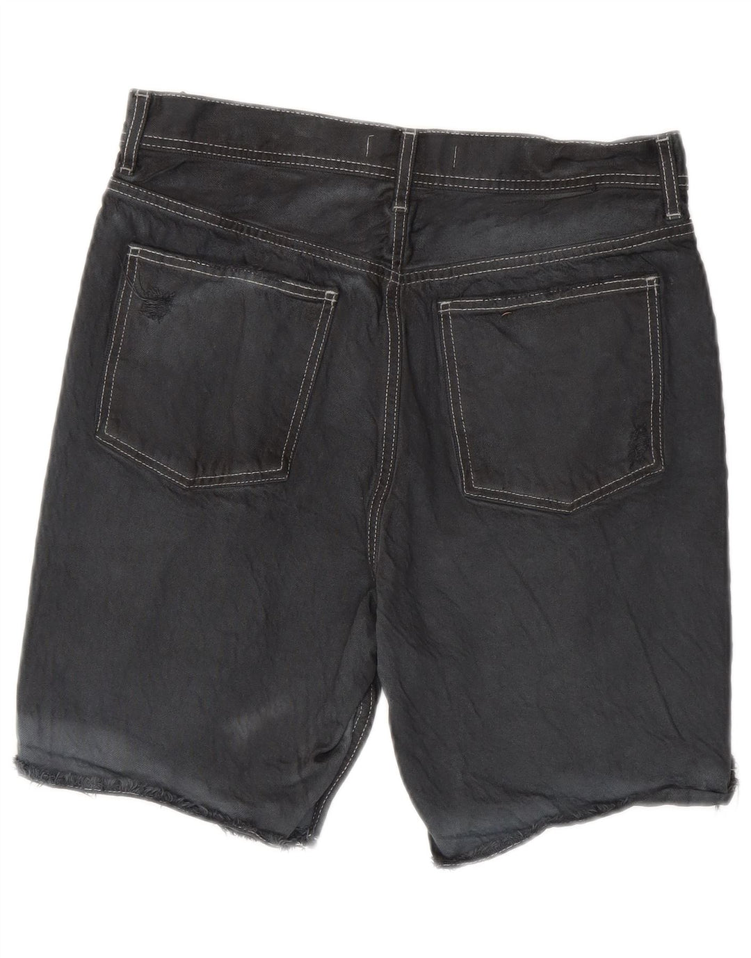 ZARA Distressed Denim Shorts til mænd EU 40 Medium W31 Grå Bomuld